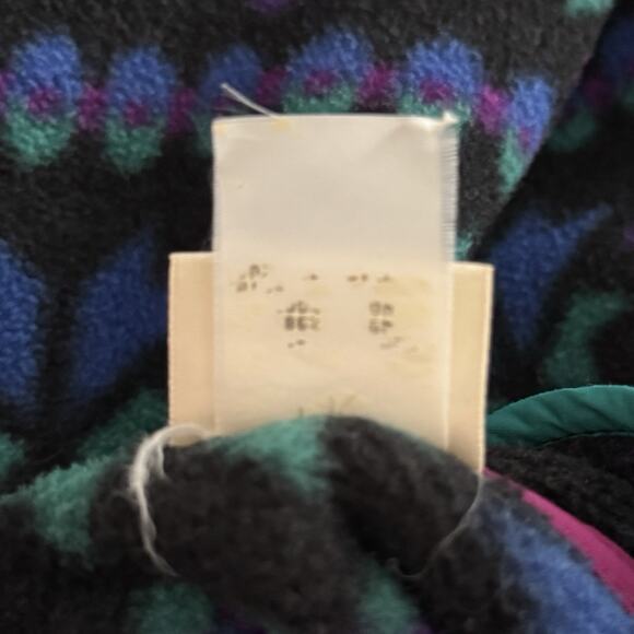 LL Bean Shirt Mens Medium Blue Green Fair Isle‎ Snap Fleece Retro Vintage 90s - Picture 8 of 11